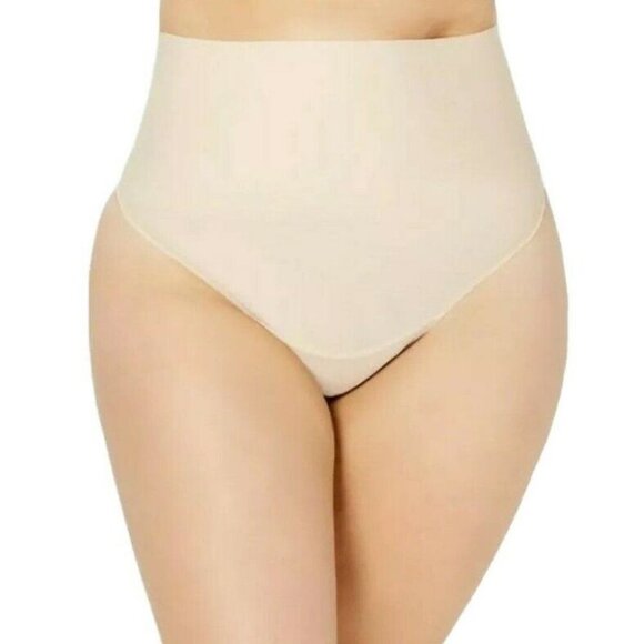 Maidenform Curvy Cooling Shaping Thong Firm Control Beige Plus Size 2X NEW - Picture 2 of 10